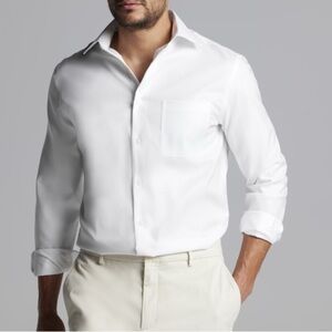 Joseph Abboud Men’s 100% Cotton Classic Button Down Dress Shirt White 17 32/33